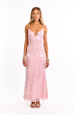 Lyanna Pink Sequin Maxi Dress Image