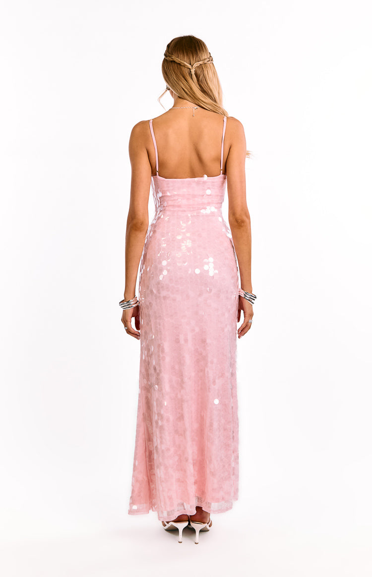 Lyanna Pink Sequin Maxi Dress Image