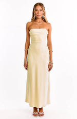 Maddix Yellow Strapless Formal Maxi Dress Image
