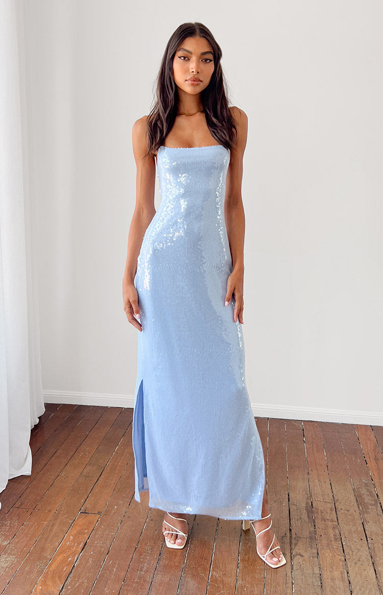 Manhattan Blue Sequin Slip Maxi Formal Dress | Beginning Boutique AU Manhattan Blue Sequin Slip Maxi Formal Dress | Beginning Boutique AU