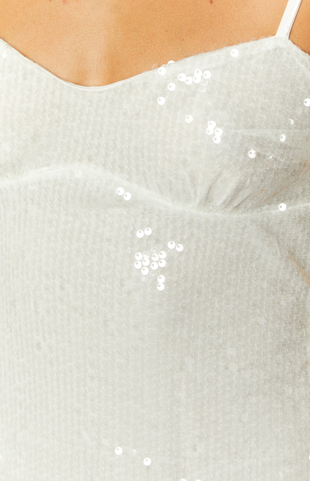 Marbelle White Sequin Mini Dress Image