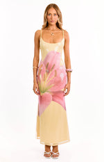 Marchelle Yellow Floral Sequin Maxi Dress Image