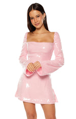 Marienne Light Pink Sequin Mini Dress Image