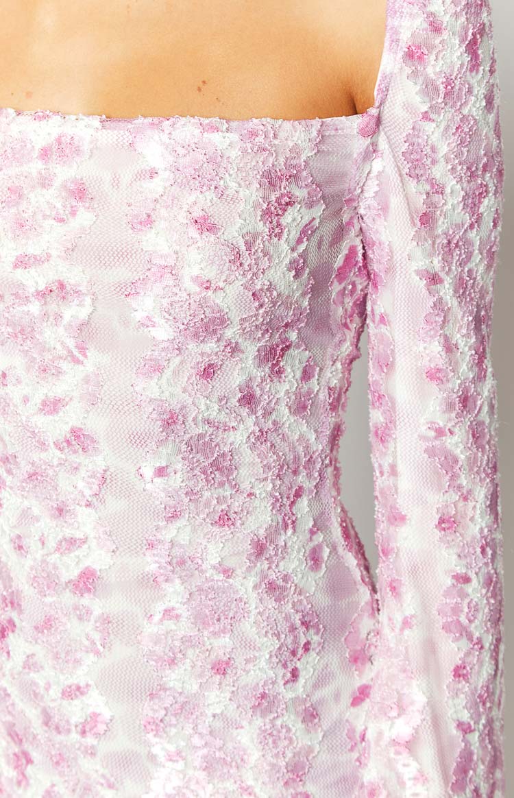 Marienne Pink Lace Mini Dress Image
