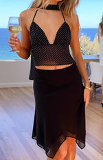 Maye Black Polka Dot Top Image