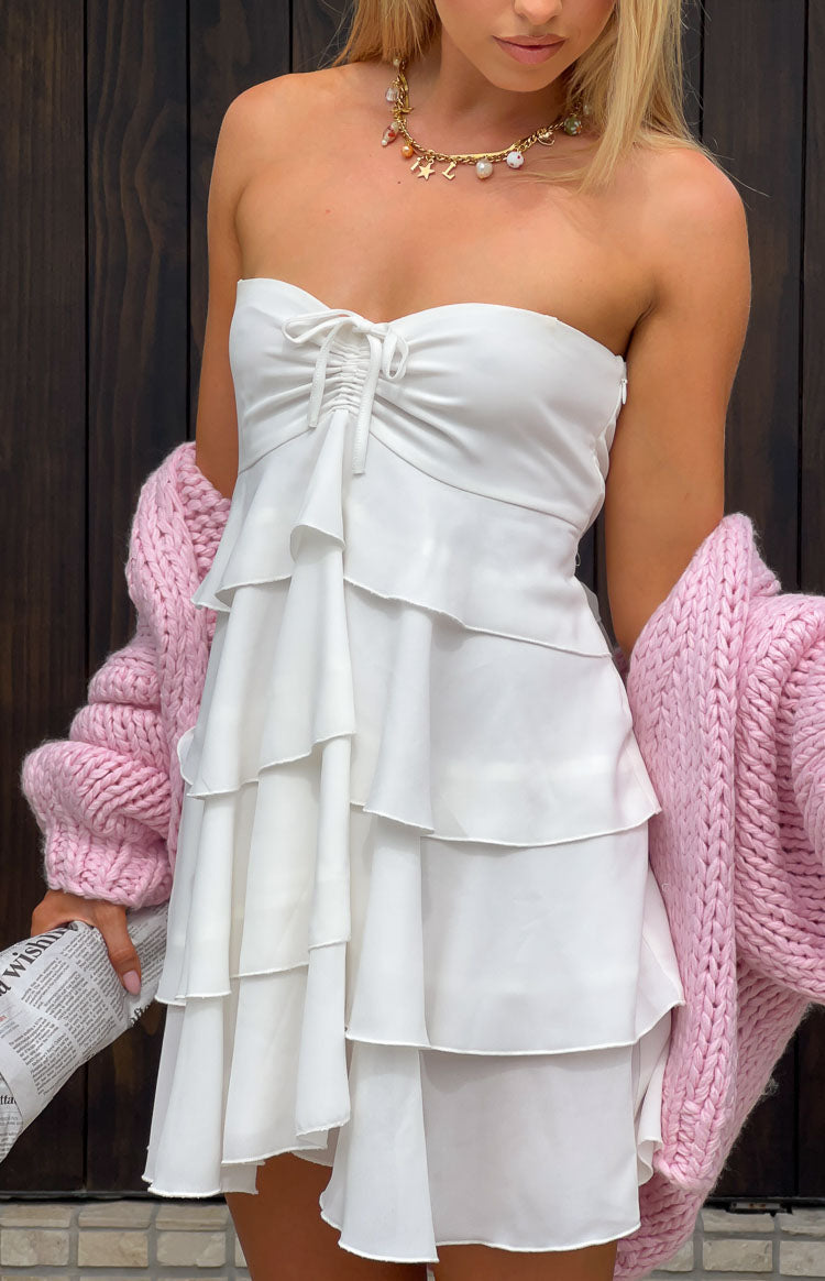 Miller White Strapless Mini Dress Image
