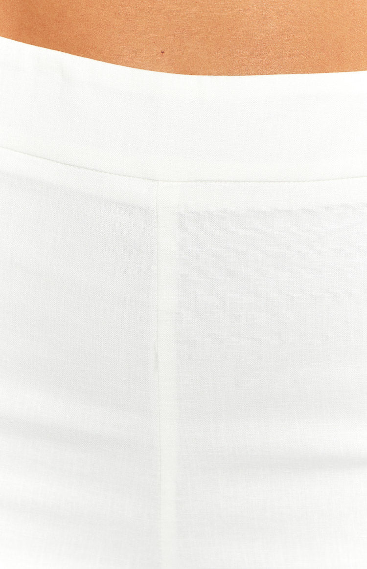 Mykonos White Linen Blend Pants Image