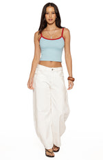 Myles Blue Strappy Tank Top Image