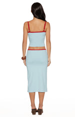 Myles Blue Strappy Tank Top Image