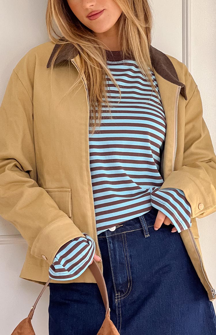 Lioness Bloom Chocolate Sea Stripe Long Sleeve Top