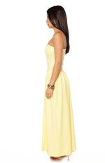 Nate Yellow Strapless Formal Maxi Dress Image