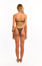 Noosa Brown Polka Dot Strapless Twist Bikini Top Image