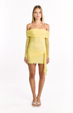 Paige Yellow Off The Shoulder Mini Dress Image