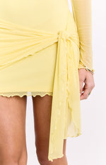 Paige Yellow Off The Shoulder Mini Dress Image