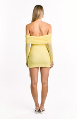Paige Yellow Off The Shoulder Mini Dress Image
