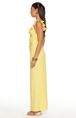 Paolma Yellow Ruffle Formal Maxi Dress Image