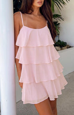 Paris Pink Ruffle Mini Dress Image