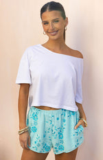 Paros Blue Beaded Mini Shorts Image