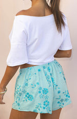 Paros Blue Beaded Mini Shorts Image