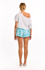 Paros Blue Beaded Mini Shorts Image