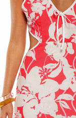 Perez Red Floral Cut Out Maxi Dress Image