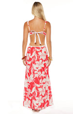 Perez Red Floral Cut Out Maxi Dress Image
