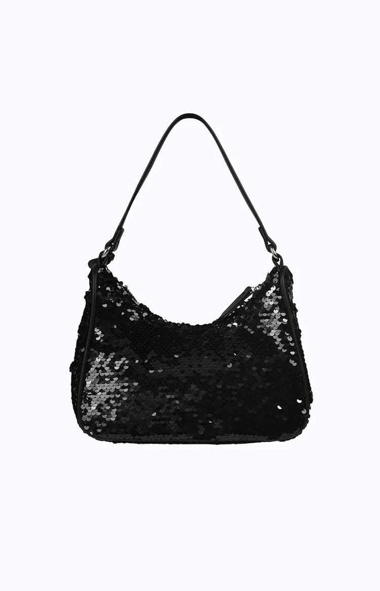 Peta & Jain Niah Black Sequin Shoulder Bag Image