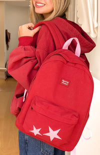 Pink Star Burgundy Backpack (FREE over $180)