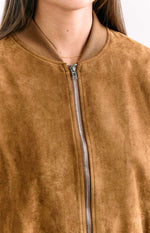 Rebecca Tan Cuffed Suedette Bomber Jacket Image