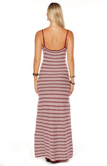 Rhiannon Burgundy Stripe Knit Maxi Dress Image