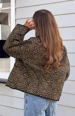 Robbie Leopard Print Quilted Jacket Image