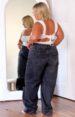 Robin Wide Leg Jeans Black Wash Image