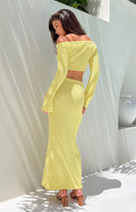 Romie Yellow Knit Maxi Skirt Image
