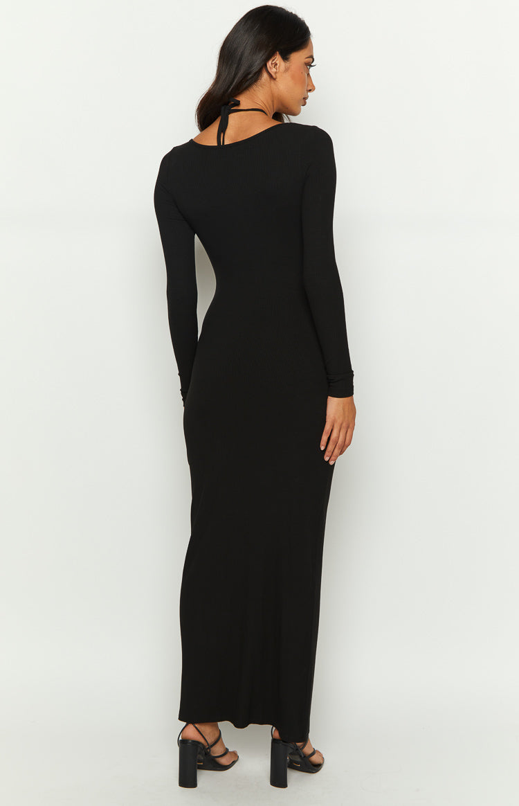 Romilly Black Long Sleeve Maxi Dress Image