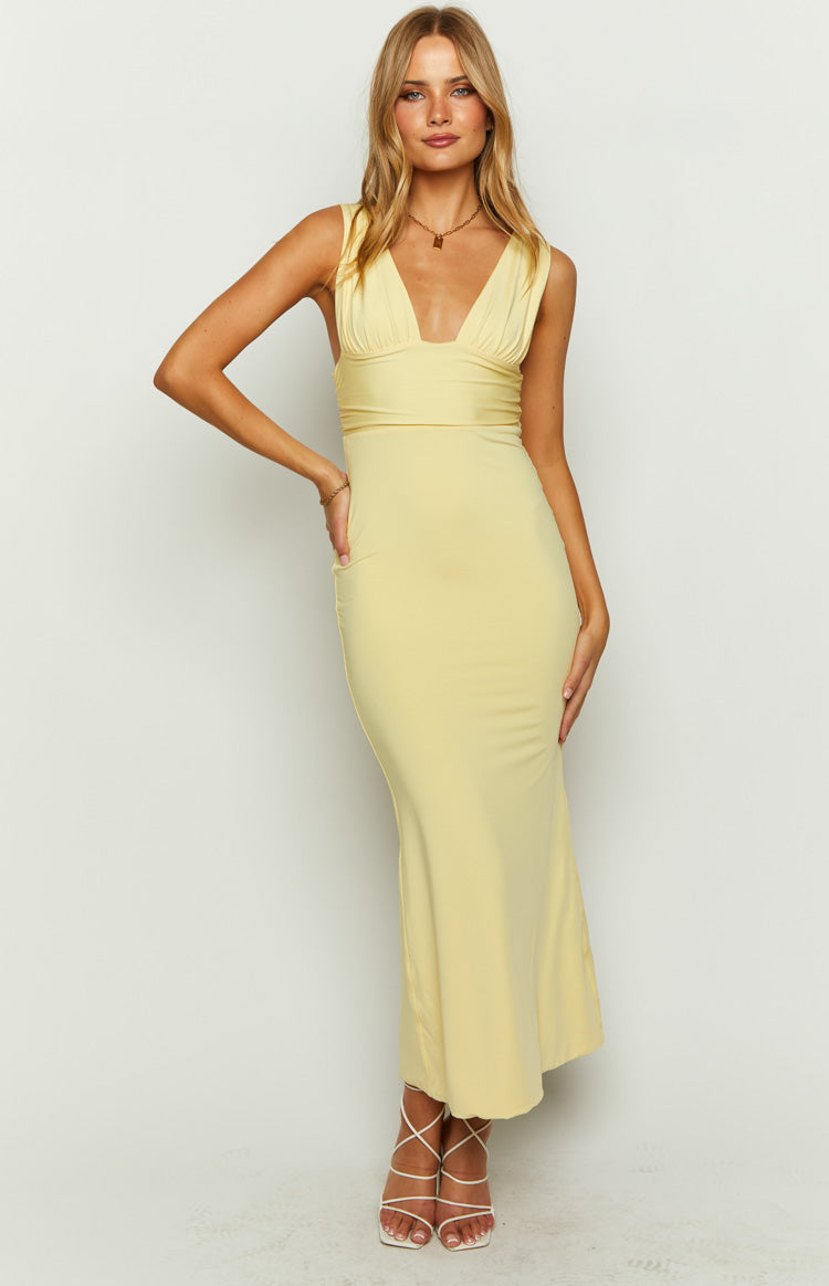 Shop Formal Dress - Samira Yellow Maxi Dress third image