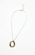 Sayla Gold Circle Pendant Necklace Image