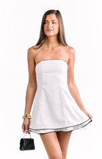 Scott White and Black Contrast Strapless Mini Dress Image