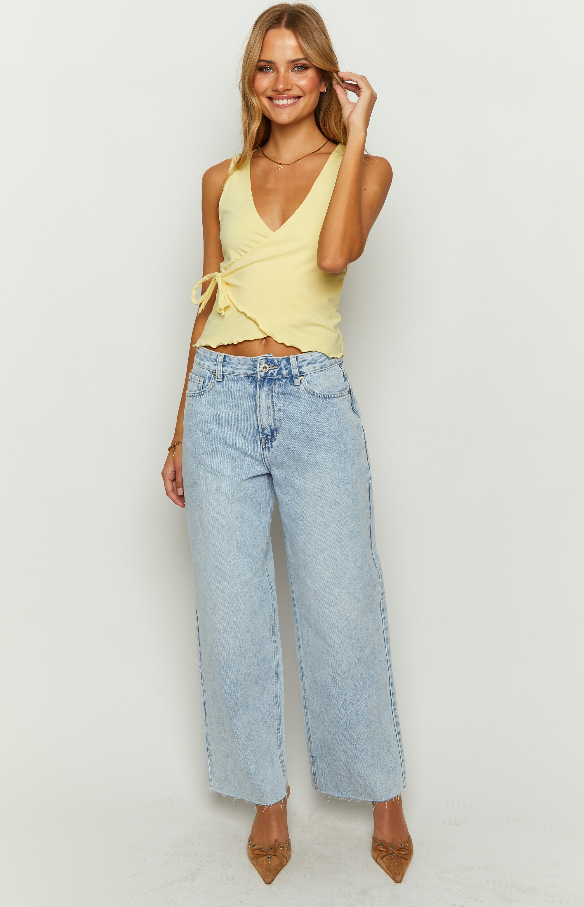 She s Yours Light Wash Denim Wide Leg Boyfriend Jeans Beginning Boutique