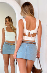 Siletto Denim Low Rise Mini Skirt Image