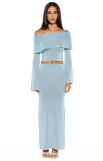 Simona Blue Maxi Knit Skirt Image