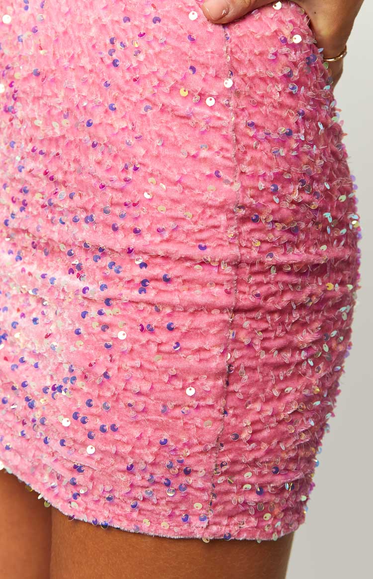 Sofie Pink Sequin Strapless Mini Dress Image
