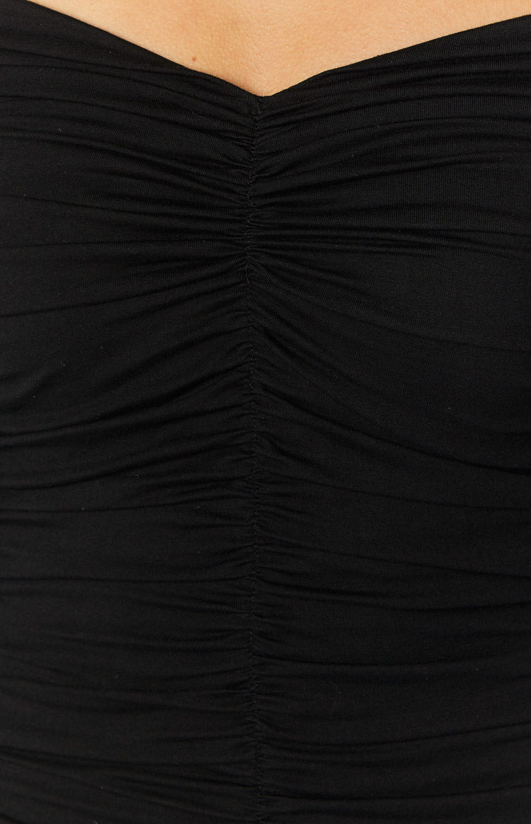 Solene Black Long Sleeve Mini Dress Image