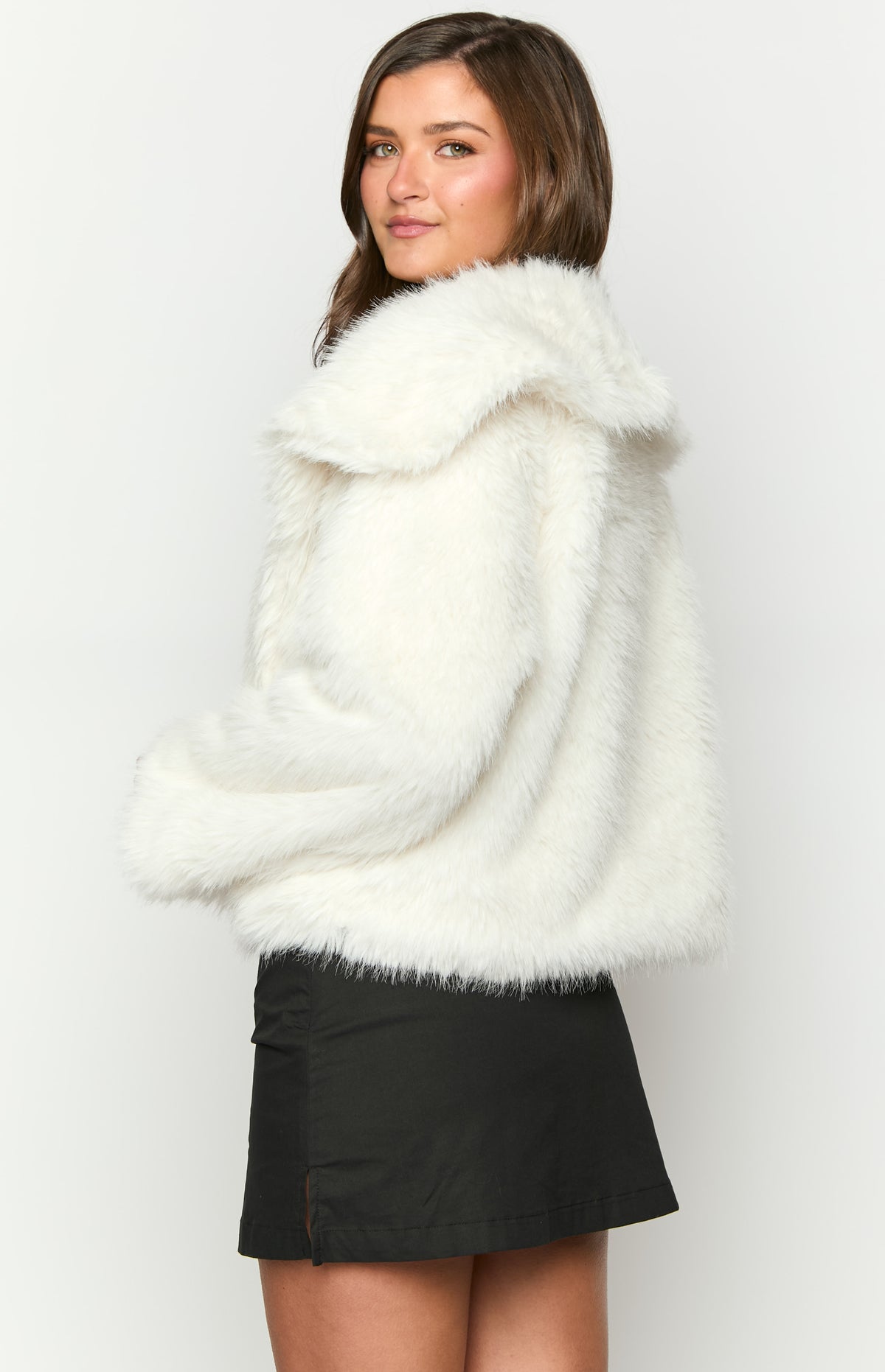 Cream Faux Fur Jacket main image 0