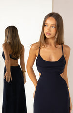 Taleah Navy Crepe Formal Maxi Dress Image