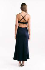Taleah Navy Crepe Formal Maxi Dress Image