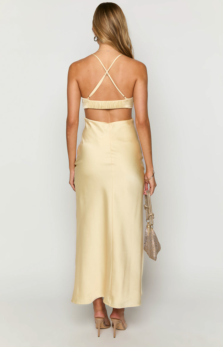 Taleah Yellow Cut Out Maxi Dress | Beginning Boutique AU Taleah Yellow Cut Out Maxi Dress | Beginning Boutique AU