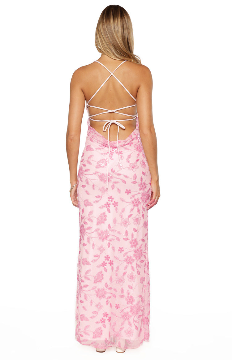 Tamia Pink Sequin Maxi Dress Image