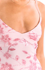 Tamia Pink Sequin Party Mini Dress Image