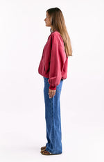 Tate Washed Red Oversized Hooded Jacket Image