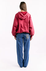 Tate Washed Red Oversized Hooded Jacket Image